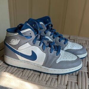 Nike Air Jordan Mid Sneakers in Gray and Blue